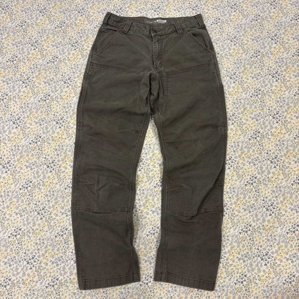 Carhartt Double Knee Relaxed Fit Work Pants Dark Olive Men's 30x32 BN2802-M